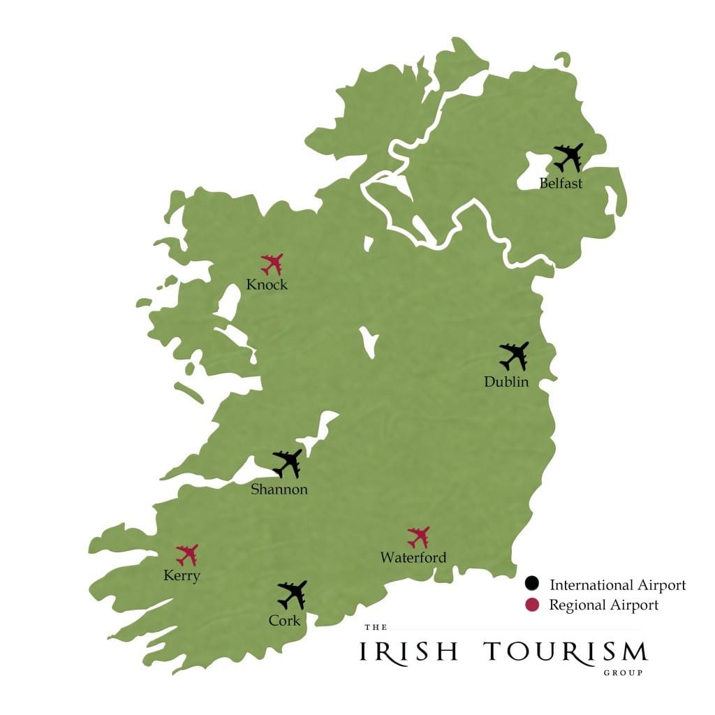 bater irlanda oeste aeroporto mapa