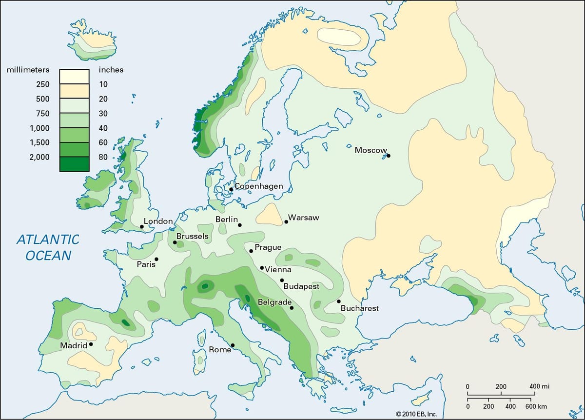 precipitación mapa de irlanda