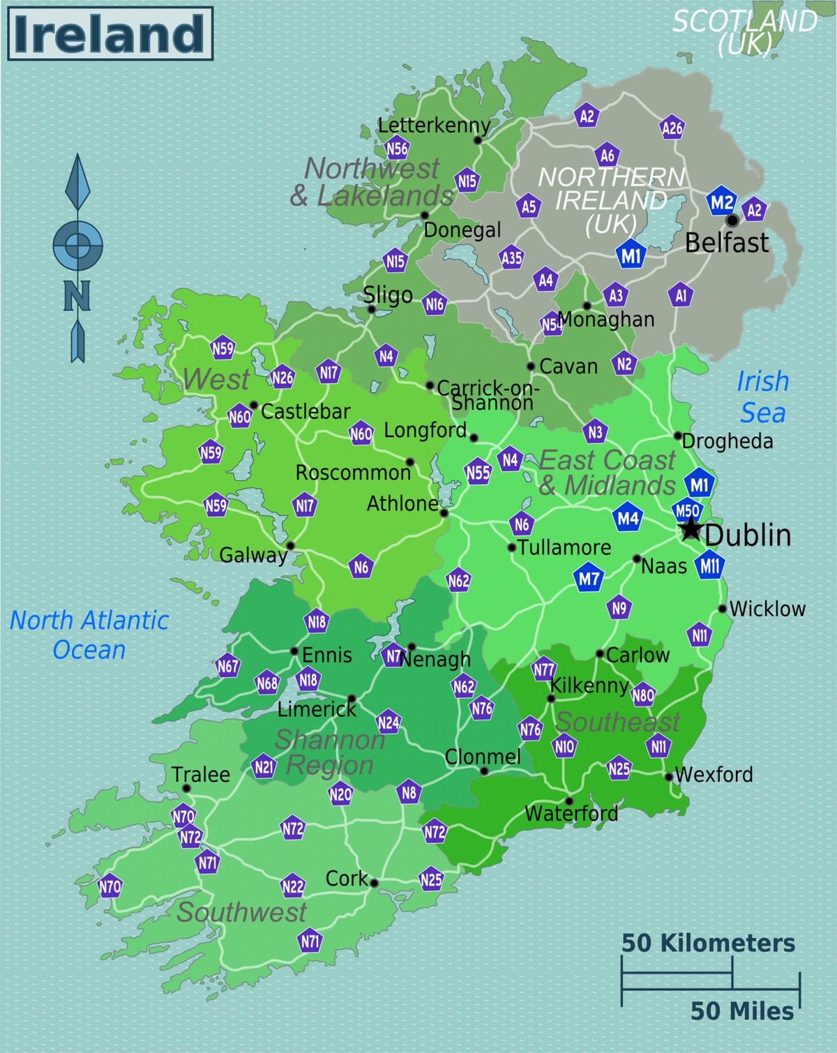 mapa de cores mapa de irlanda