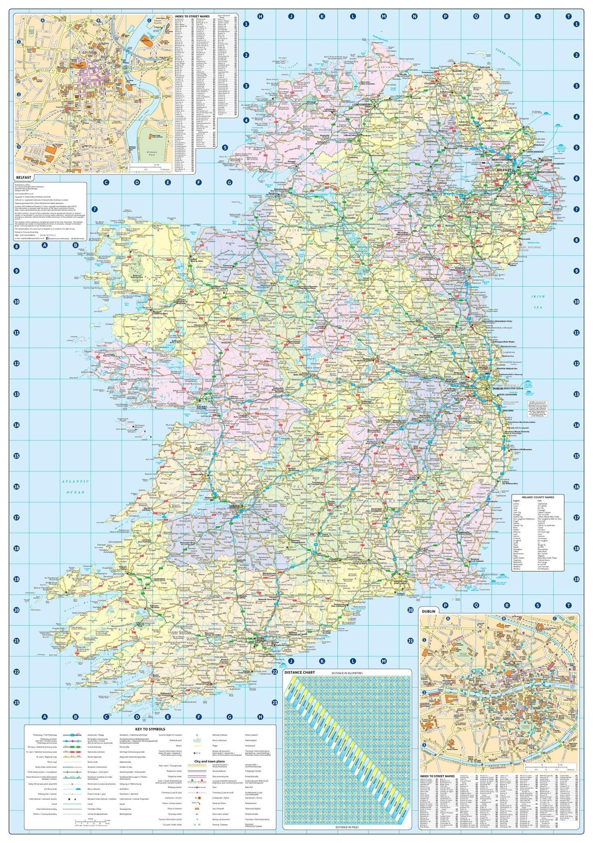 mapa de distancia mapa de irlanda