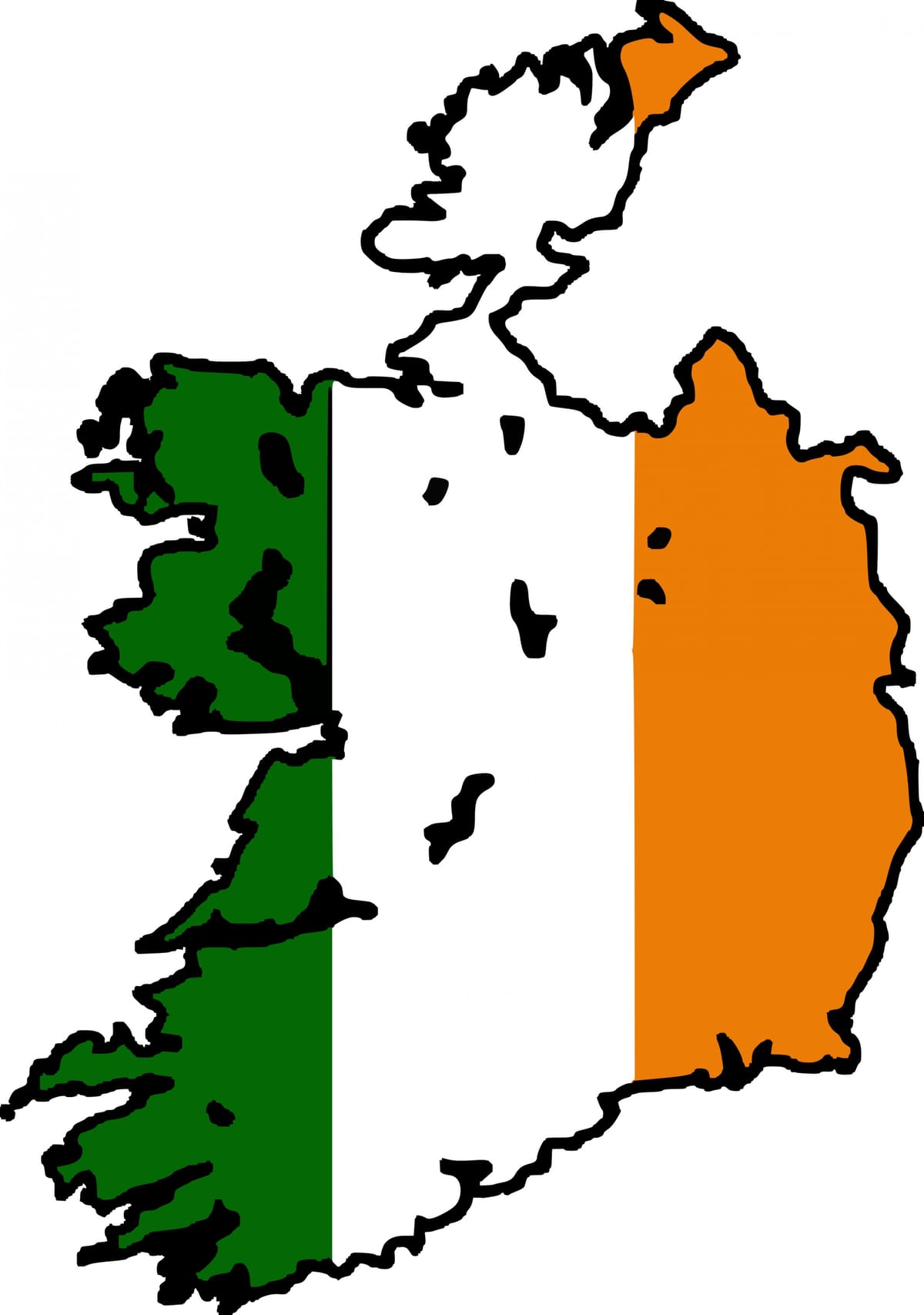 mapa de irlanda bandeira