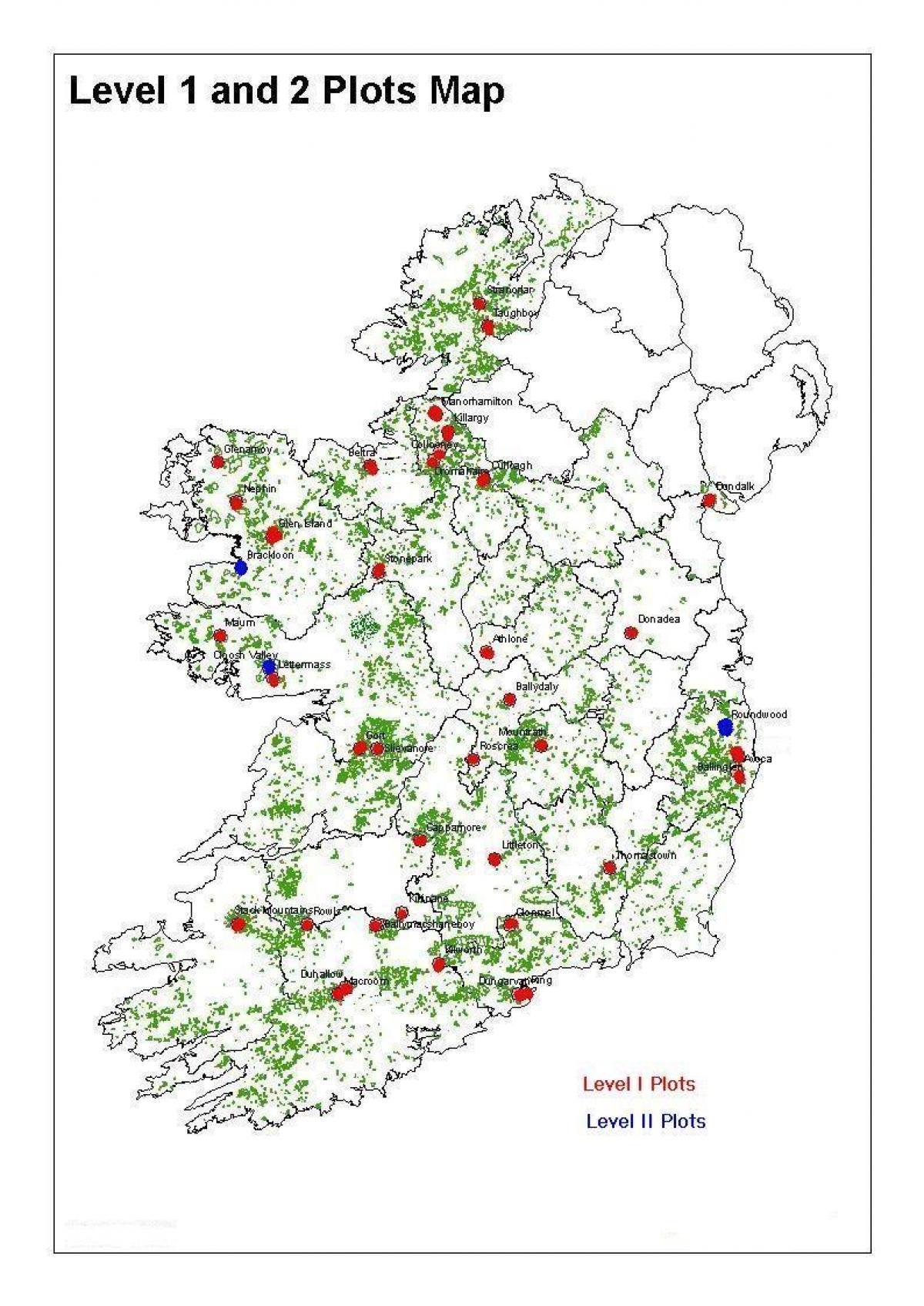 mapa de irlanda bosques