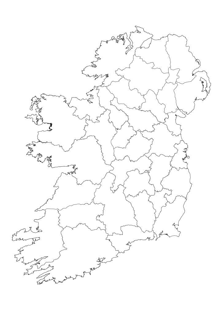 irlanda mapa contorno