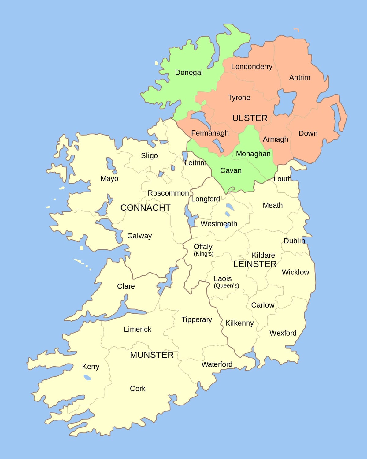 mapa de irlanda marcos