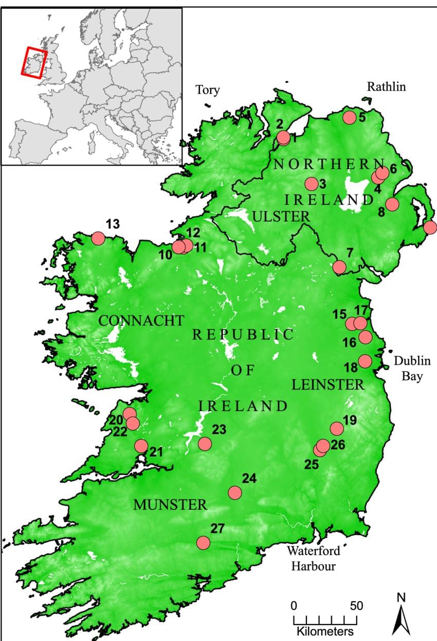 mapa de lagos de irlanda