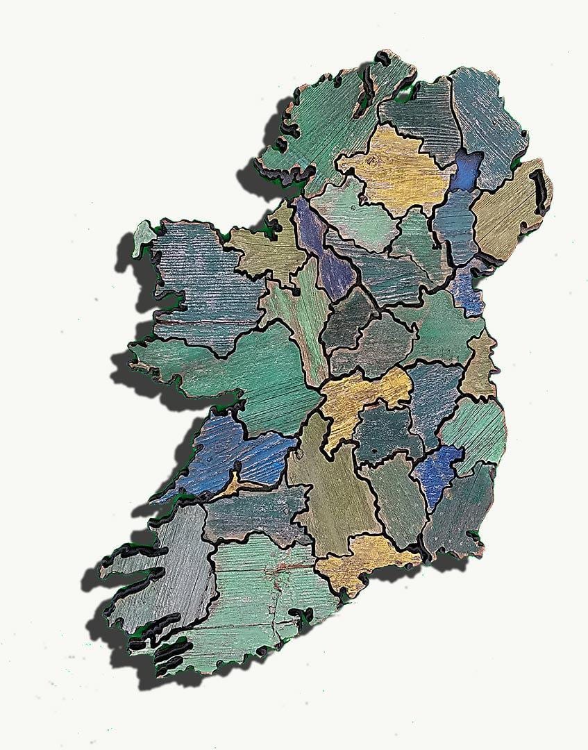 mapa de madeira mapa de irlanda
