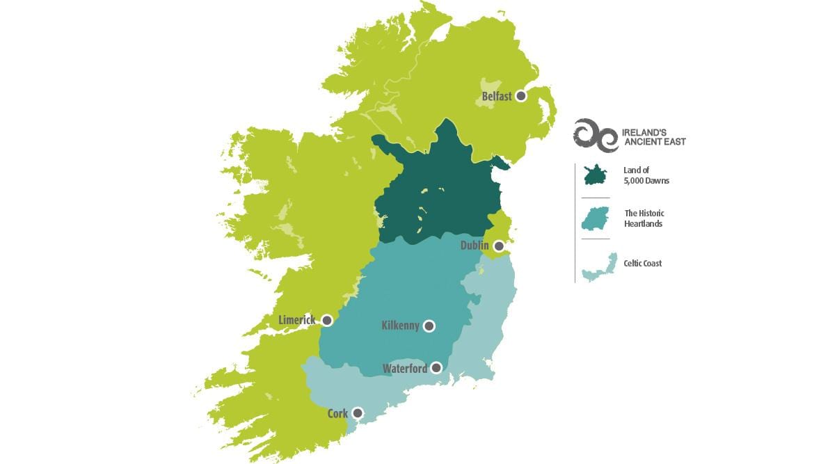 mapa de mapa de irlanda costa leste