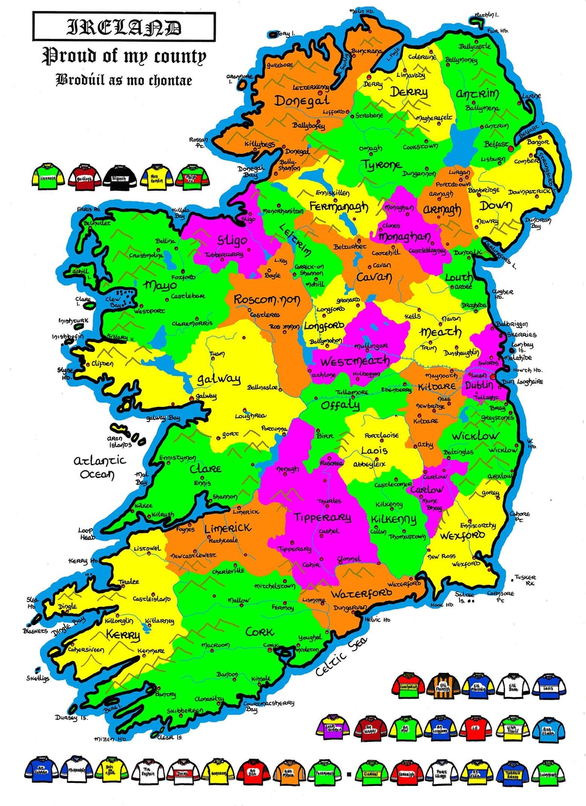 mapa de irlanda para a escola primaria