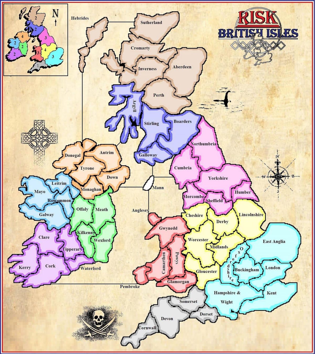 mapa de mapa de irlanda xogo