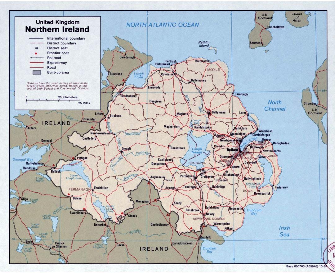 mapa de estrada mapa de irlanda e irlanda do norte