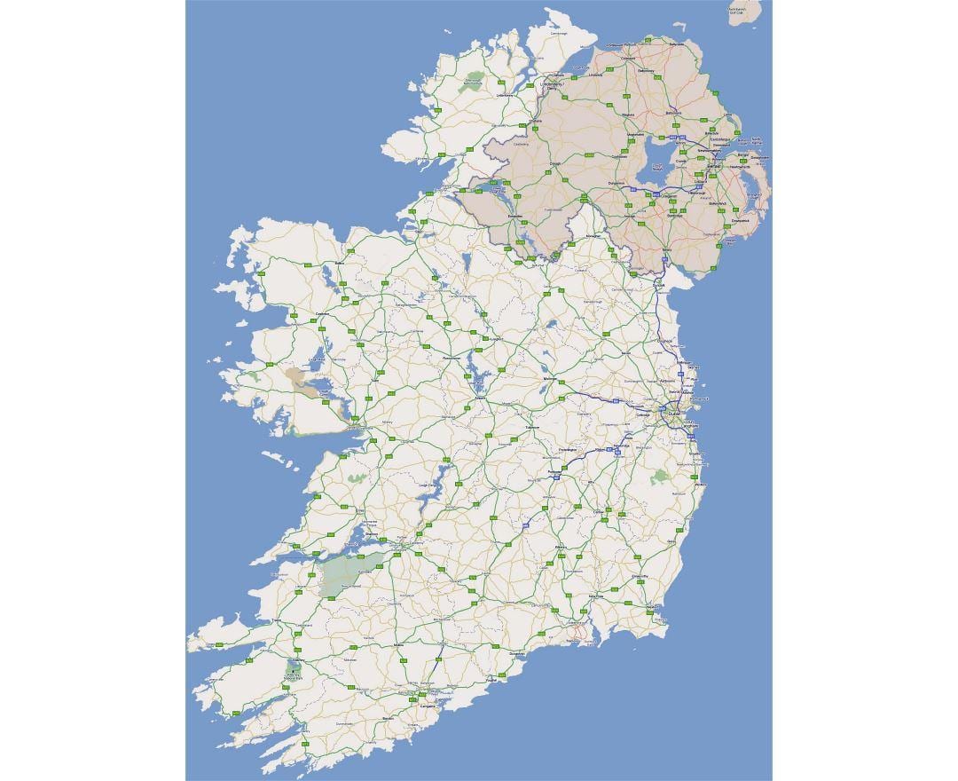 mapa de estrada mapa do oeste de irlanda