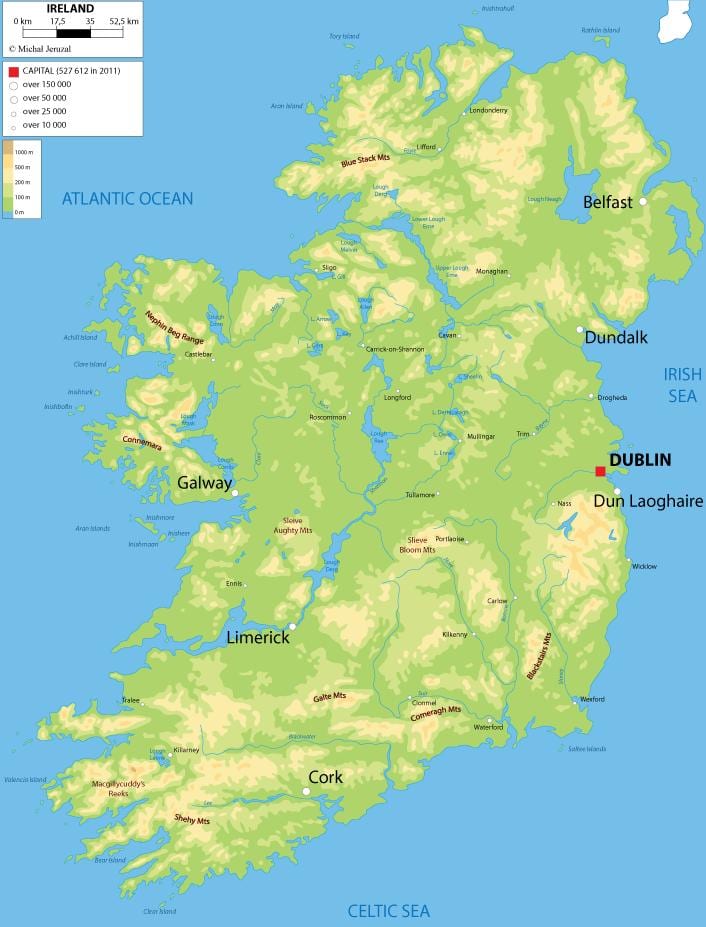 alivio mapa de irlanda