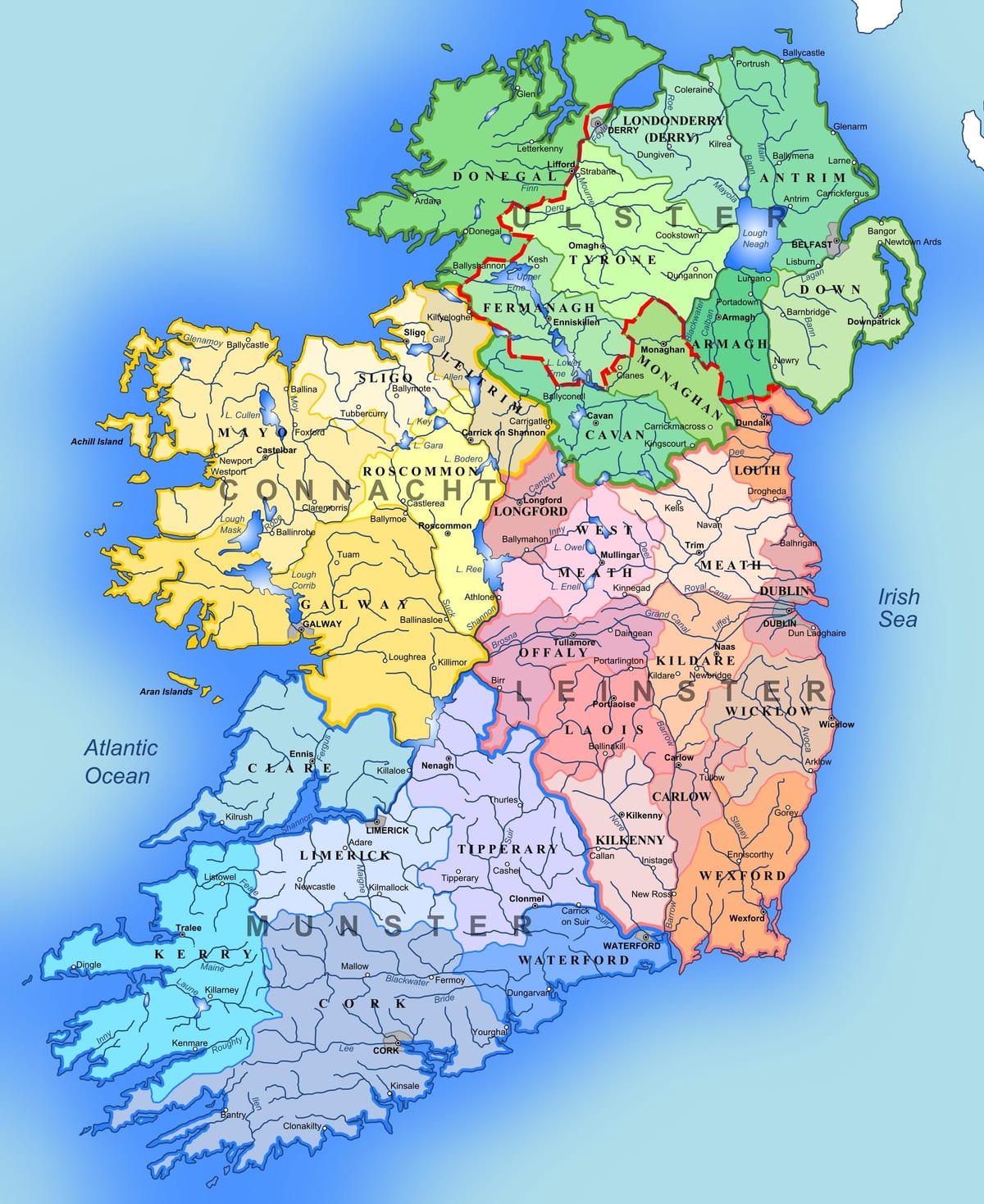 irlanda mapa de atraccións turísticas