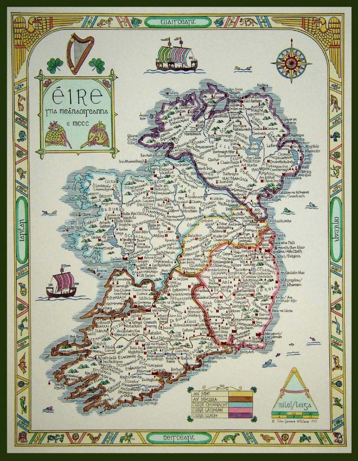 mapa de medieval en irlanda