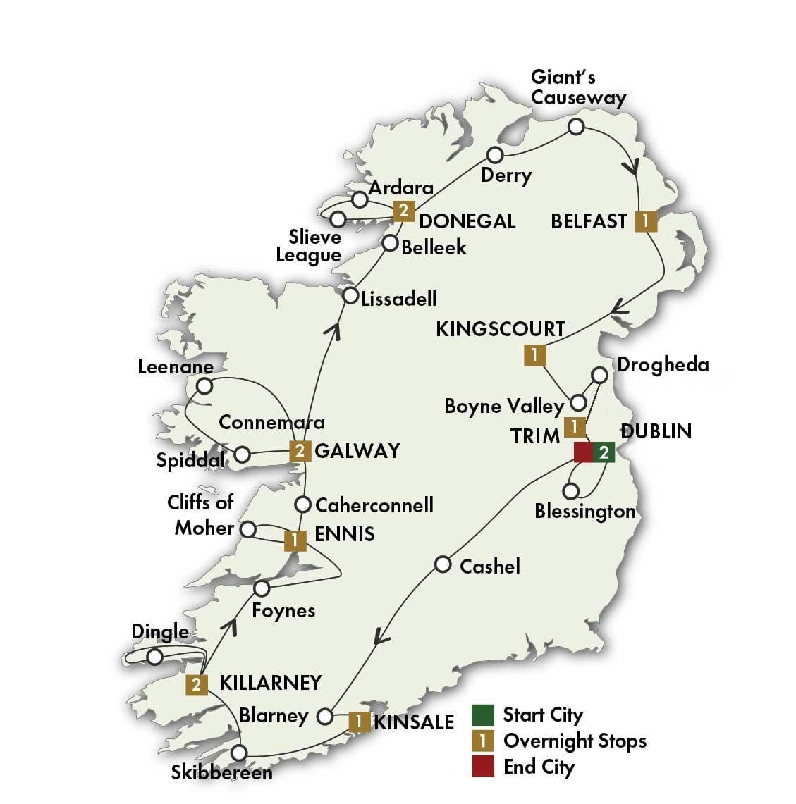 mapa de mellor guión de irlanda