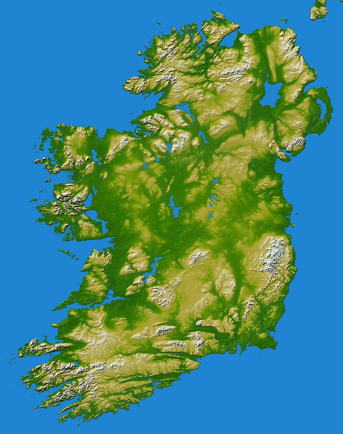 irlanda montaña varía mapa