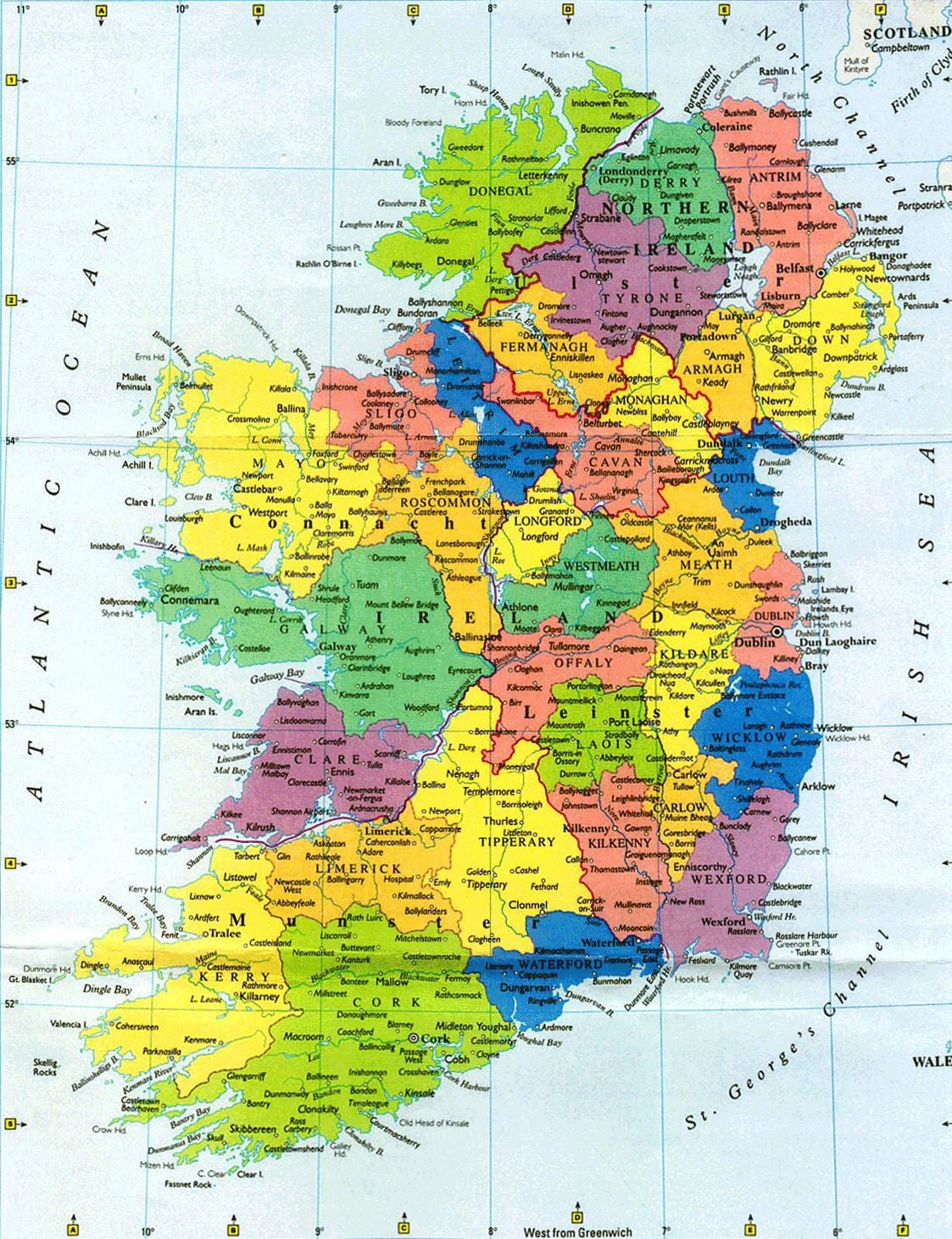 gran parede mapa de irlanda