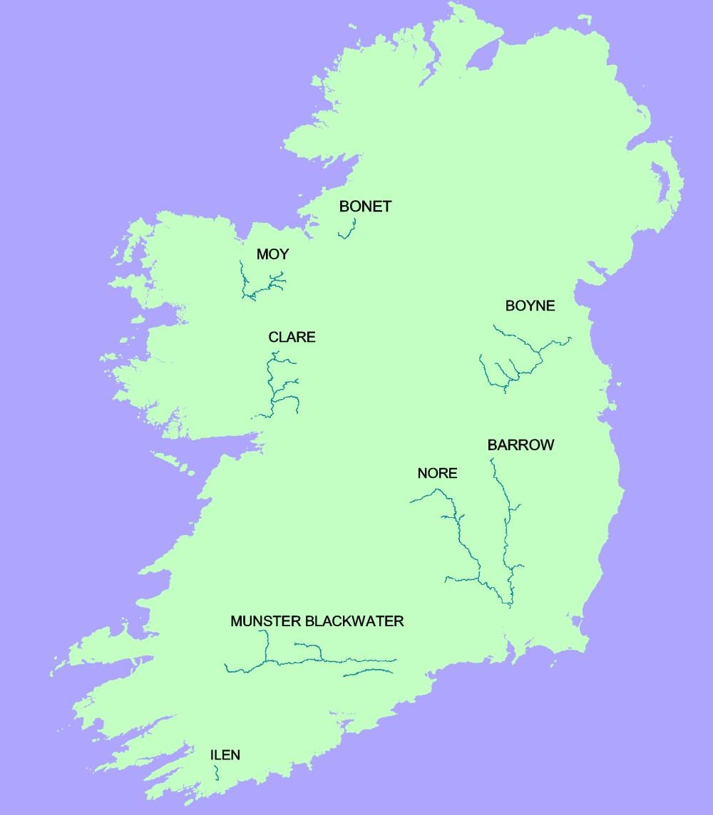 mapa do río blackwater irlanda