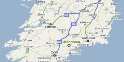 Mapa do sur da costa oeste de irlanda