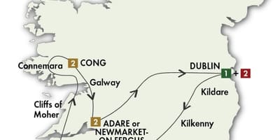 Irlanda condución de turismo mapa