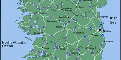 Mapa de condución mapa de irlanda distancia