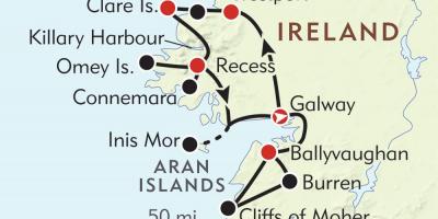 Mapa da costa oeste de irlanda 