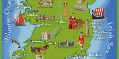 Mapa de irlanda principais atraccións