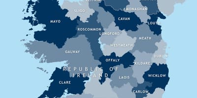 Mapa de editable mapa de irlanda