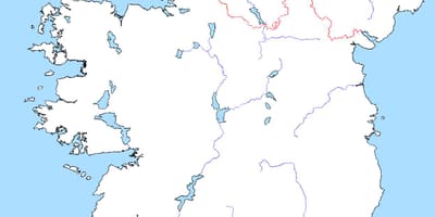 Mapa de branco mapa de irlanda con ríos
