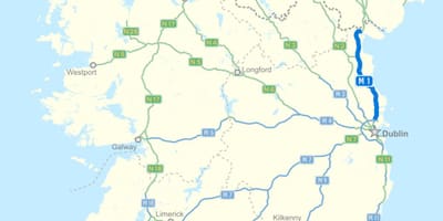 Mapa de irlanda autoestrada