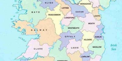 Mapa de irlanda b&b