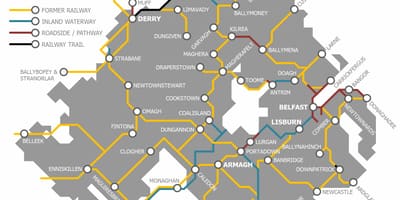 Irlanda do norte tren mapa