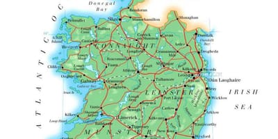 Mapa de irlanda elevación 
