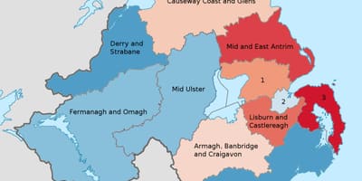 Irlanda do norte en un mapa