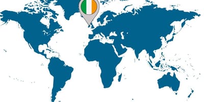 Irlanda no mapa do mundo
