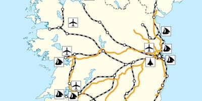 Mapa de irlanda transporte