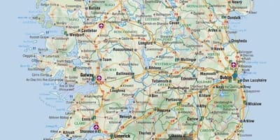 Irlanda mapa de viaxes