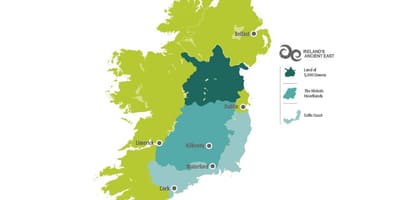 Mapa de mapa de irlanda costa leste