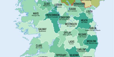 Mostrar mapa de irlanda con municipios en que
