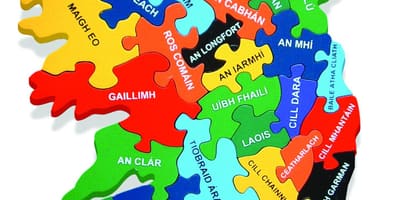 Mapa de mapa de irlanda como gaeilge