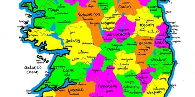 Mapa de irlanda para a escola primaria