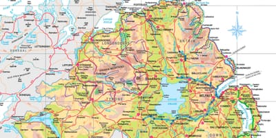 Irlanda do norte en mapa
