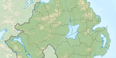 Mapa do mapa físico de irlanda do norte