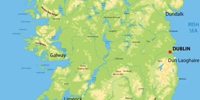 Alivio mapa de irlanda
