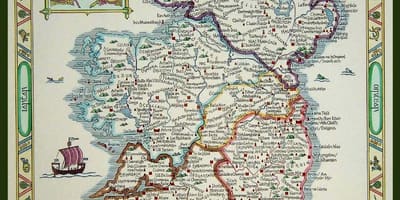 Mapa de medieval en irlanda