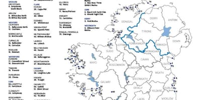 Mellores praias en irlanda mapa
