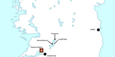 Mapa de shannon aeroporto de irlanda